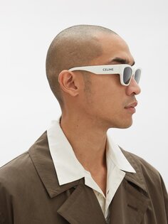 Квадратные солнцезащитные очки из ацетата Celine Eyewear, белый