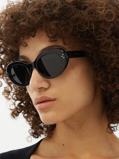 Овальные солнцезащитные очки «кошачий глаз» из ацетата Celine Eyewear, черный