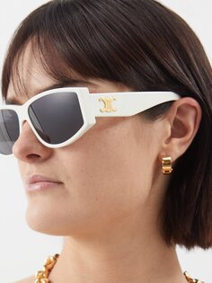 Солнцезащитные очки triomphe из ацетата Celine Eyewear, белый