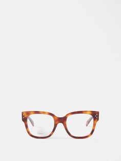 Квадратные очки из ацетата Celine Eyewear, коричневый