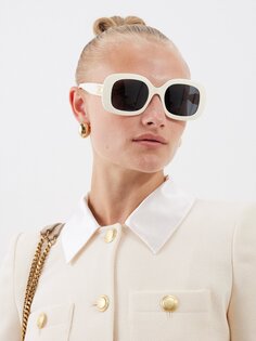 Солнцезащитные очки triomphe оверсайз-круглой формы из ацетата Celine Eyewear, белый