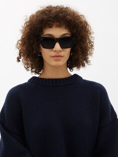 Солнцезащитные очки «кошачий глаз» из ацетата Celine Eyewear, черный