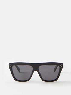 Большие солнцезащитные очки из ацетата в d-образной оправе Celine Eyewear, черный