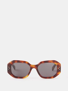Квадратные солнцезащитные очки из ацетата черепаховой расцветки Celine Eyewear, коричневый
