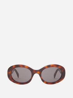 Солнцезащитные очки triomphe овальной формы из ацетата Celine Eyewear, коричневый