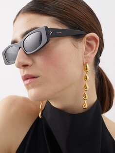 Прямоугольные солнцезащитные очки из ацетата Celine Eyewear, черный