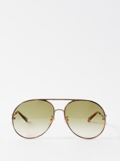 Солнцезащитные очки-авиаторы austine в металлической оправе Chloé, золото Chloe
