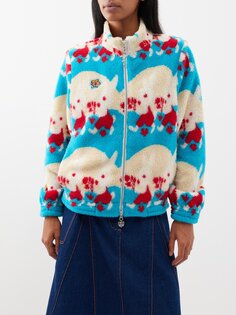 Флисовая куртка с принтом кролика Chopova Lowena, синий