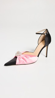 Туфли MACH &amp; MACH Double Heart Silk Draped Pink Satin High Heels, розовый