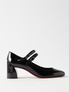 Туфли мэри джейн miss jane 55 из лакированной кожи Christian Louboutin, черный