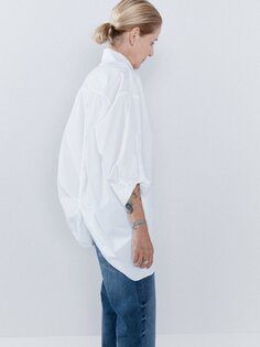 Рубашка из органического хлопка с бретелями на спине Raey, белый