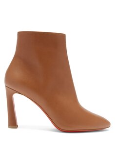 Кожаные ботильоны eleonor 85 Christian Louboutin, коричневый