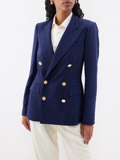 Двубортный пиджак строгого кроя из кашемира camden Ralph Lauren, синий