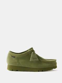 Замшевые ботинки wallabee gtx Clarks, зеленый