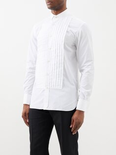 Рубашка dexter из хлопкового поплина со складками и нагрудником спереди Ralph Lauren, белый