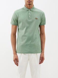 Рубашка-поло из хлопкового пике с вышитым логотипом Ralph Lauren, зеленый