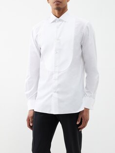 Рубашка под смокинг plastron из хлопкового поплина Ralph Lauren, белый