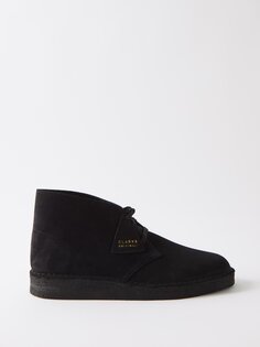 Замшевые ботинки дезерты Clarks, черный