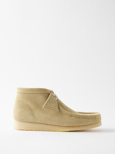 Замшевые ботинки wallabee Clarks, бежевый