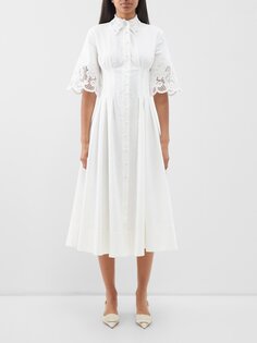 Платье-рубашка zhoe из смесового льна с кружевной отделкой Clea (CLEA), белый
