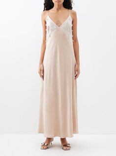 Атласное платье-комбинация freida, украшенное бисером Clea (CLEA), розовый
