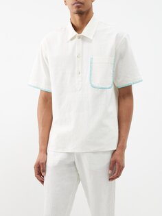 Рубашка из хлопковой ткани с отделкой стежками Commas, белый