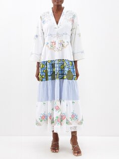 Kendima винтажное хлопковое платье миди в стиле пэчворк Rianna + Nina, мультиколор