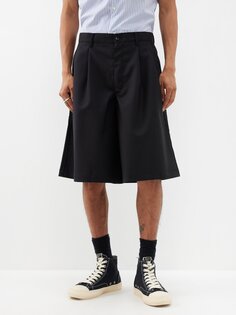Широкие шерстяные шорты со складками Comme Des Garçons, черный