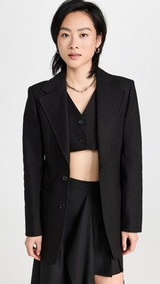 Блейзер GOEN.J Double-Layer Cropped Front Panel, черный