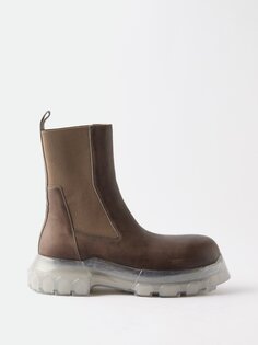 Кожаные ботинки bozo tractor Rick Owens, коричневый