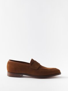 Замшевые лоферы sydney Crockett &amp; Jones, коричневый