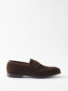 Замшевые лоферы sydney Crockett &amp; Jones, коричневый