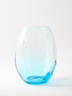 Запутанная стеклянная ваза Rira Objects, синий