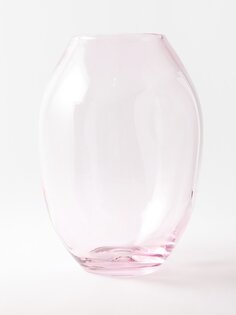 Запутанная высокая стеклянная ваза Rira Objects, розовый
