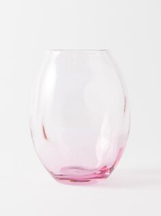 Запутанная короткая стеклянная ваза Rira Objects, розовый