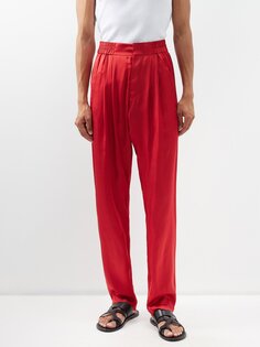 Conrad атласные брюки со складками Delos, красный