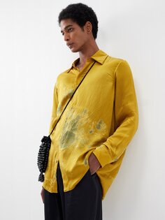 Рубашка clio из атласа, окрашенного в цвет шибори Delos, желтый