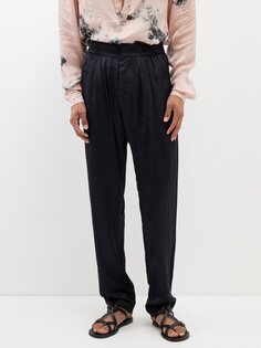 Conrad атласные брюки со складками Delos, черный