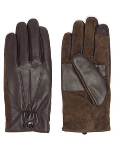 Кожаные перчатки для сенсорного экрана на шерстяной подкладке Dents, коричневый
