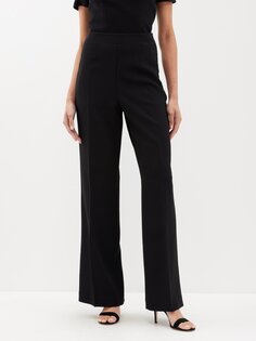 Широкие брюки из эластичного крепа Roland Mouret, черный