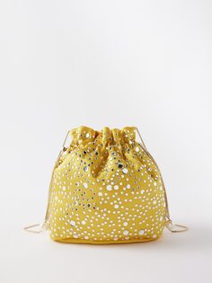 Атласная сумка selene illusione, украшенная кристаллами Rosantica, желтый