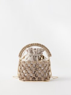 Миниатюрная атласная сумочка holli nodi, украшенная кристаллами Rosantica, серебряный