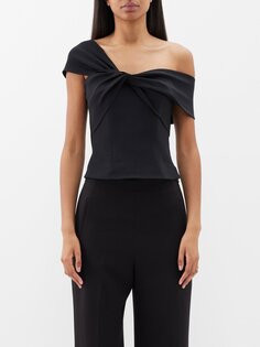 Асимметричный топ из эластичного кади Roland Mouret, черный