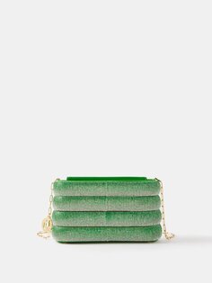 Мягкий клатч favilla, украшенный кристаллами Rosantica, зеленый