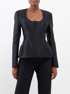 Куртка из смесового хлопка с круглым вырезом u-turn Rosie Assoulin, черный