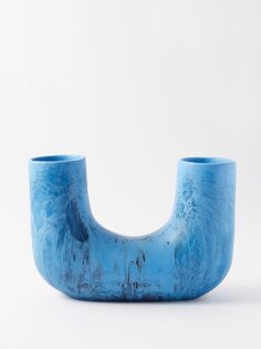 Большая ваза wildflower из мраморной смолы Dinosaur Designs, синий
