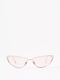 Солнцезащитные очки missdior b1u в металлической оправе «кошачий глаз» DIOR, золото