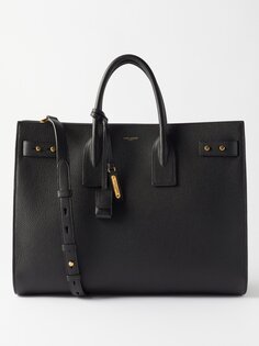 Сумка через плечо sac de jour из зерненой кожи Saint Laurent, черный