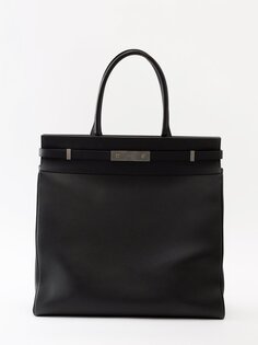 Кожаная сумка-тоут manhattan Saint Laurent, черный