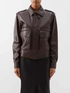 Кожаная куртка Saint Laurent, коричневый